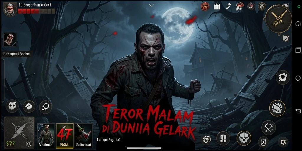 Screenshot gameplay 47F menampilkan ketegangan dan suasana horor yang mencekam.