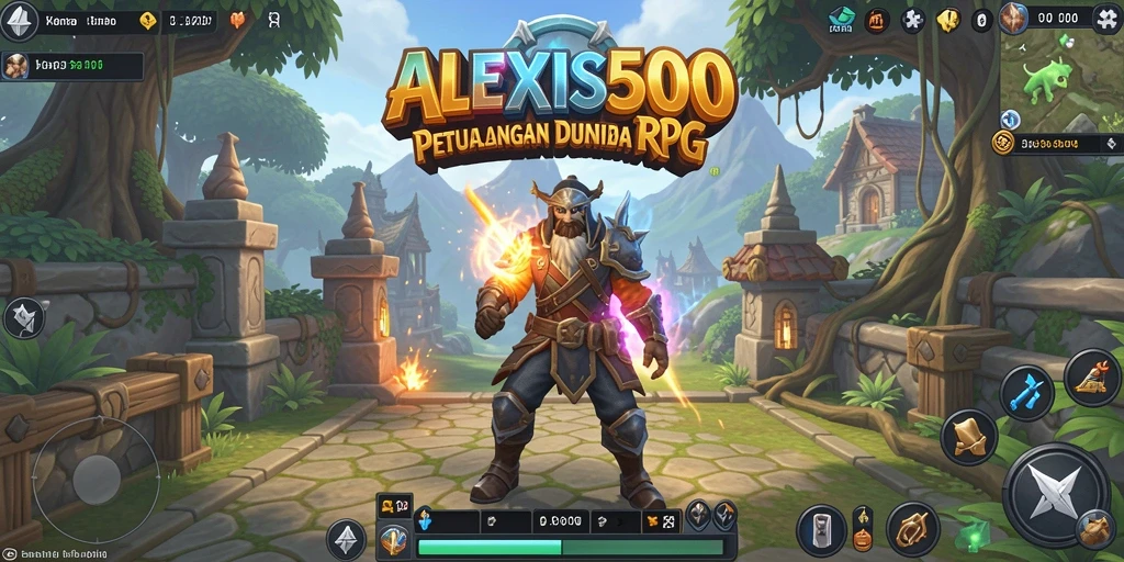 Tampilan utama ALEXIS500 menunjukkan aksi RPG yang mendebarkan.
