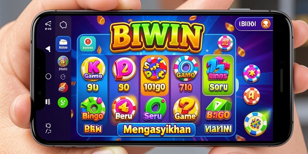 Tampilan gameplay BIWIN yang menarik dan penuh warna dalam permainan Bingo.