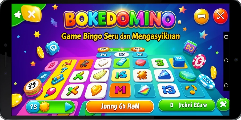 Gameplay BOKEDOMINO yang menarik dan penuh warna.
