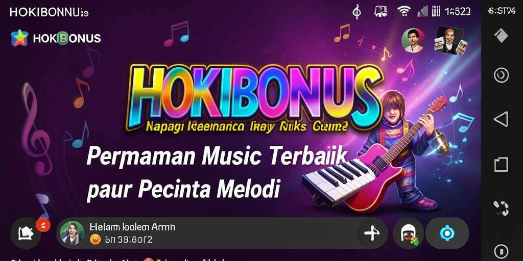 Screenshot HOKIBONUS menampilkan pengguna menikmati gameplay musik.
