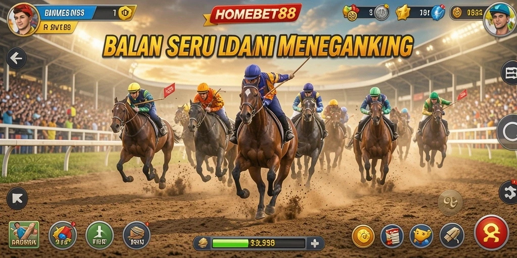 Gameplay HOMEBET88 yang mendebarkan saat balapan di trek.