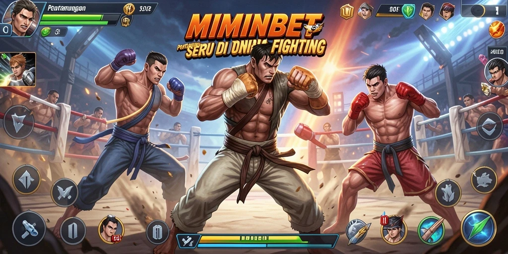 Screenshot gameplay MIMINBET menampilkan pertarungan intens yang mendebarkan.