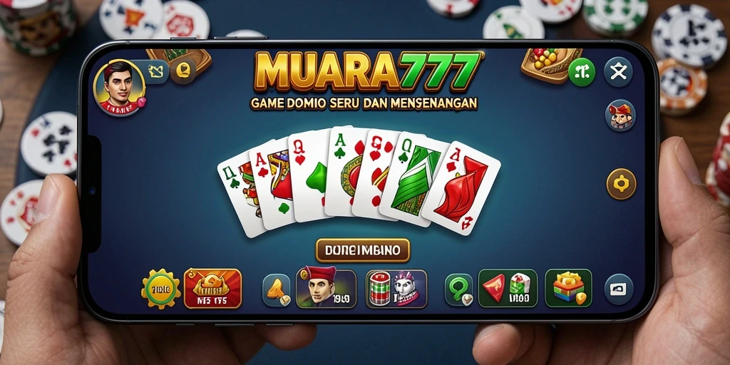 Screenshot gameplay Domino di MUARA777 yang menampilkan keseruan permainan.