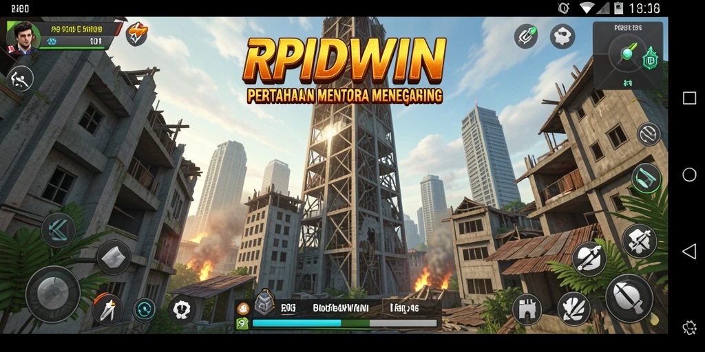 Tangkapan layar menampilkan pertempuran menara yang seru di RPIDWIN.