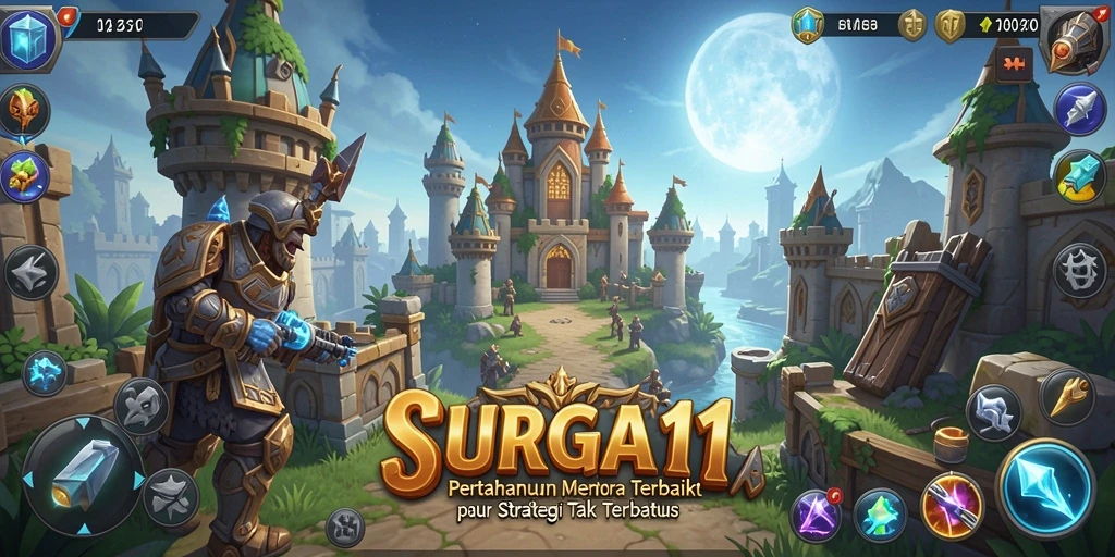 Tampilan aksi seru dalam gameplay Tower Defense SURGA11 yang menawan.