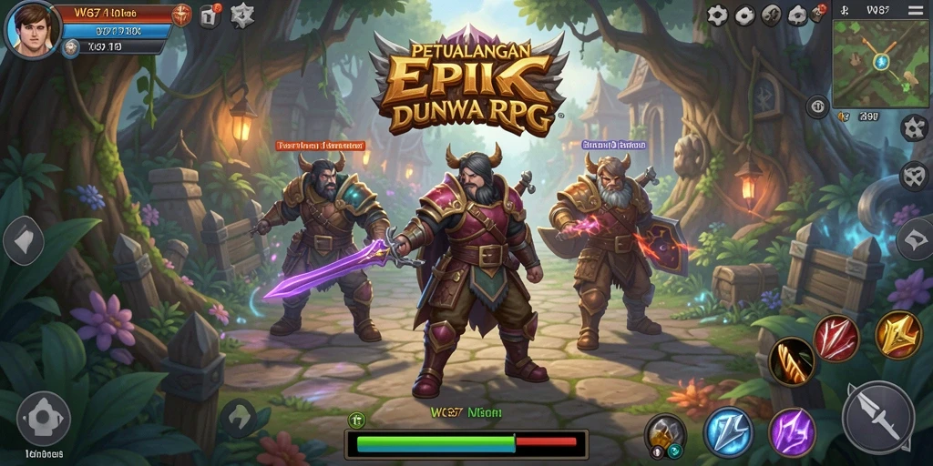 Screenshot gameplay WG87 yang menampilkan pertempuran epic.