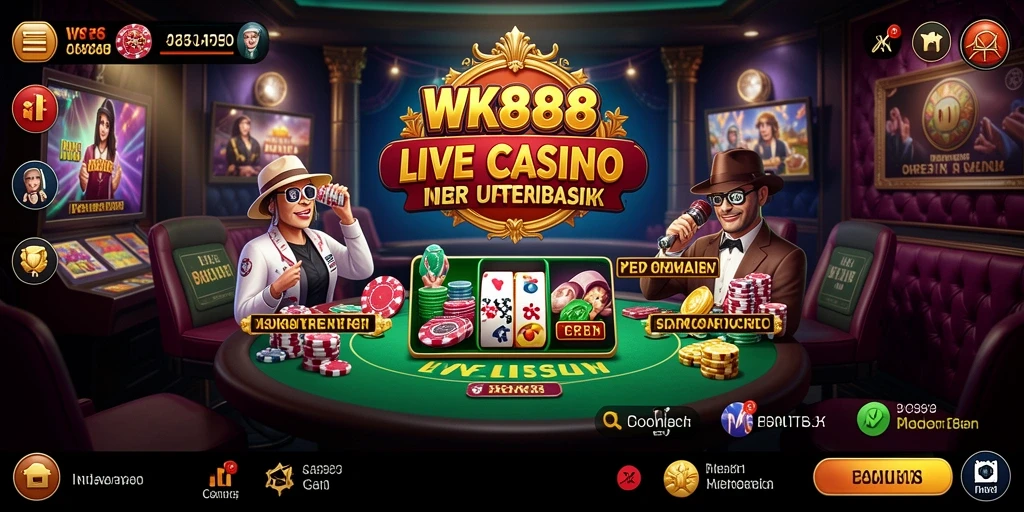 Tampilan gameplay Live Casino di WK888 dengan dealer profesional.